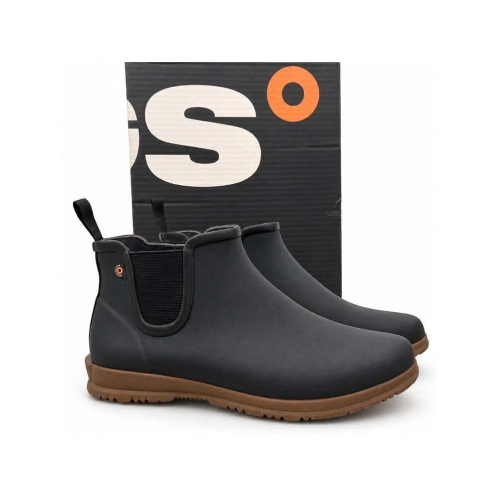 BOGS Sweet Pea Chelsea Rain Boots Women’s 10 Wide Black Waterproof Ankle Boots